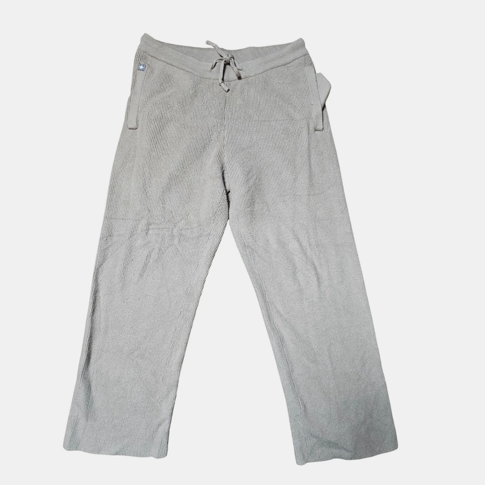 Figs Ribbed Knit Cozy Lounge Drawstring Pants S Pull-On Latte Viscose Blend